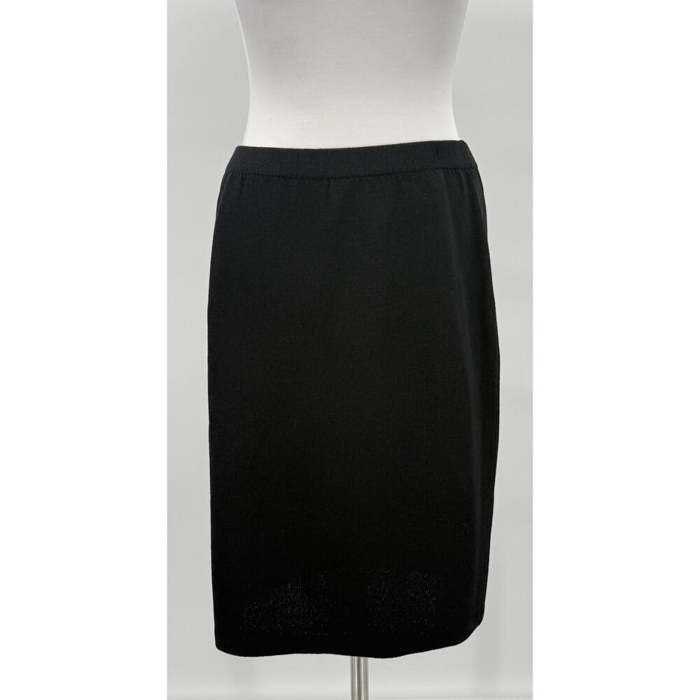 St John Basics Skirt Size 10 Black Knit Career Luxury Old Money Minimalist